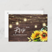 Cartons Réponse Lumières tournesol, bois et cordes avec repas (Devant / Derrière)