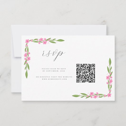 Cartons Réponse lunaire Mariage Floral QR (Devant)