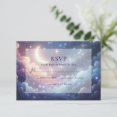 Cartons Réponse Lune céleste et étoiles Mariage bleu (Debout devant)