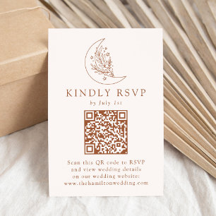 Cartons Réponse Lune et Étoiles Élégantes Code QR en Terre Cuite p