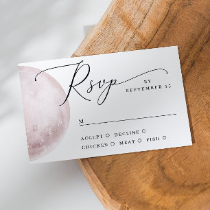 Cartons Réponse Lune rose céleste romantique Mariage bohème