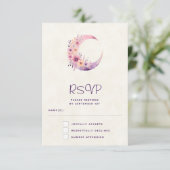 Cartons Réponse Lune rose Croissant avec de jolies fleurs (Debout devant)