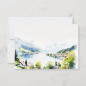 Cartons Réponse Lungern Switzerland Watercolor Landscape Wedding (Dos)