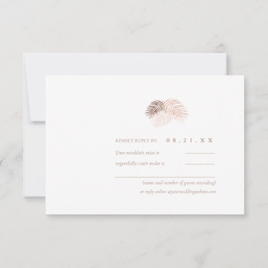 Cartons Réponse Lush Palm Leaf Mariage Terra Cotta ID956 (Dos)