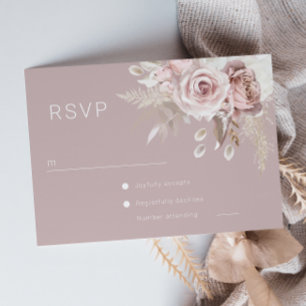 Cartons Réponse Luxe Blush Floral Mariage