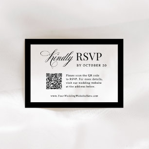 Cartons Réponse Luxe classique Élégant Mariage de code QR évolut