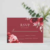 Cartons Réponse Luxe Radiance Ruby Red Roses Bloom Mariage (Debout devant)