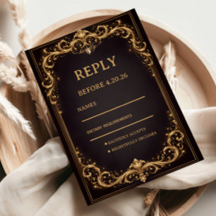 Cartons Réponse Luxueux Ornement Doré Brillance