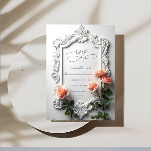 Cartons Réponse Luxueux Vintage Orné Floral Frame Mariage