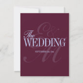 Cartons Réponse Luxury Plum and Periwinkle QR Code Formal Wedding (Dos)