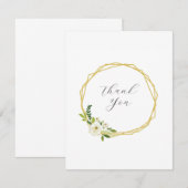 Cartons Réponse Luxury White Rose Floral Frame  (Devant / Derrière)