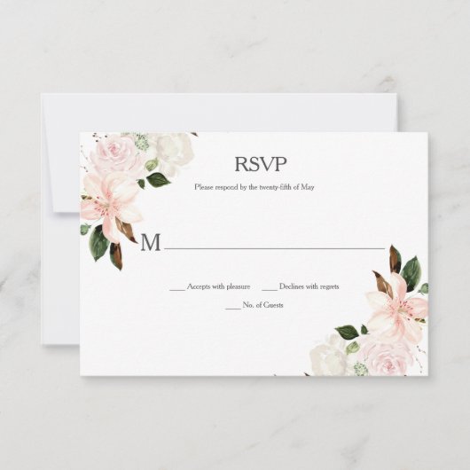 Cartons Réponse Lys roses et blancs, Magnolias, Peonies (Devant)