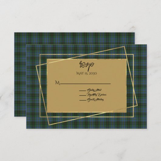 Cartons Réponse MacInnis Tartan Plaid Mariage (Devant / Derrière)