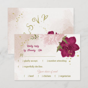 Cartons Réponse magenta fleurs roses feuilles verts