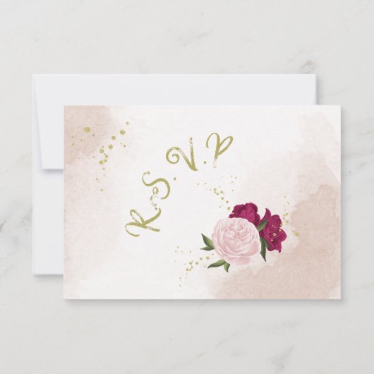 Cartons Réponse magenta fleurs roses feuilles verts (Dos)