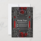Cartons Réponse Magnifique design mariage gothique foncé. (Devant)