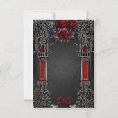 Cartons Réponse Magnifique design mariage gothique foncé. (Dos)