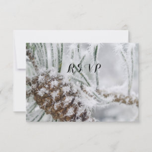 Cartons Réponse Magnifique mariage d'hiver, flocons de neige et po