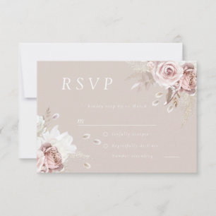 Cartons Réponse Magnifique mariage floral rose