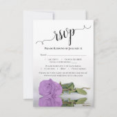 Cartons Réponse Magnifique Rose De Mariage Lilas Pourpre À Reflet (Devant)