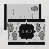 Cartons Réponse Main de henné de Hamsa (Mariage) (Devant / Derrière)