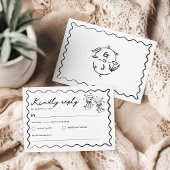 Cartons Réponse Main dessinée Whimsical Mariage manuscrit