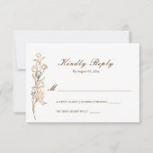 Cartons Réponse Main d'or dessinée Fleurs délicates (Devant)