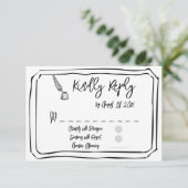 Cartons Réponse Main noire et blanche tirée Mariage simple (Debout devant)