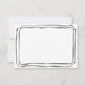 Cartons Réponse Main noire et blanche tirée Mariage simple (Dos)