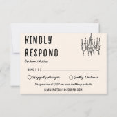 Cartons Réponse Main rétro dessinée Bold Quirky Mariage moderne (Devant)