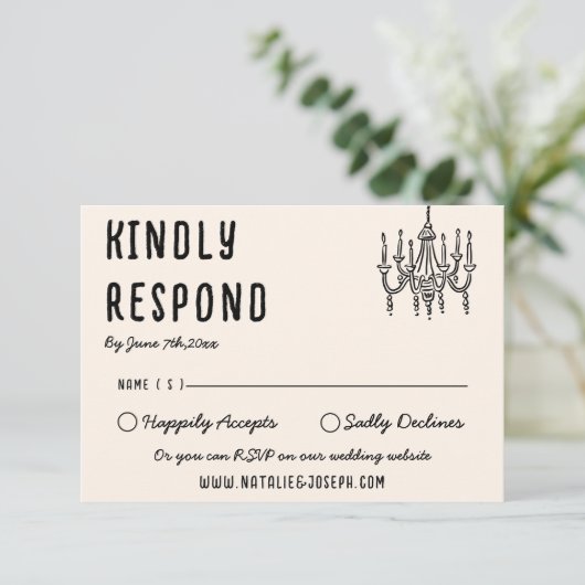 Cartons Réponse Main rétro dessinée Bold Quirky Mariage moderne (Debout devant)