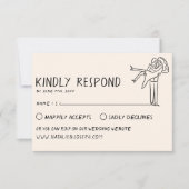 Cartons Réponse Main rétro écrite avec Mariage tendance unique (Devant)