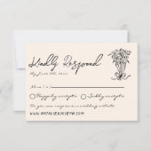 Cartons Réponse Main rétro Écrite Tiré Gras Quirky Mariage mignon (Devant)