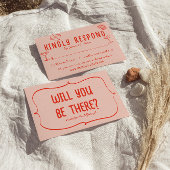 Cartons Réponse Main rétro Tirée rose rouge unique Mariage origina