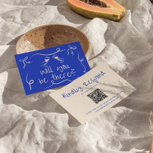 Cartons Réponse Main tirée Quirky QR Code moderne Mariage unique