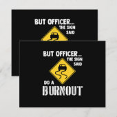 Cartons Réponse Mais Officier dit faire une brûlure - drôle de voi (Devant / Derrière)