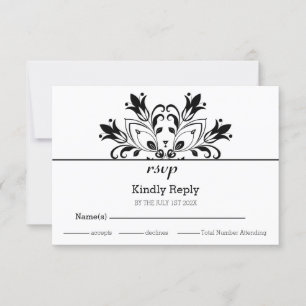 Cartons Réponse Mandala Floral Noir