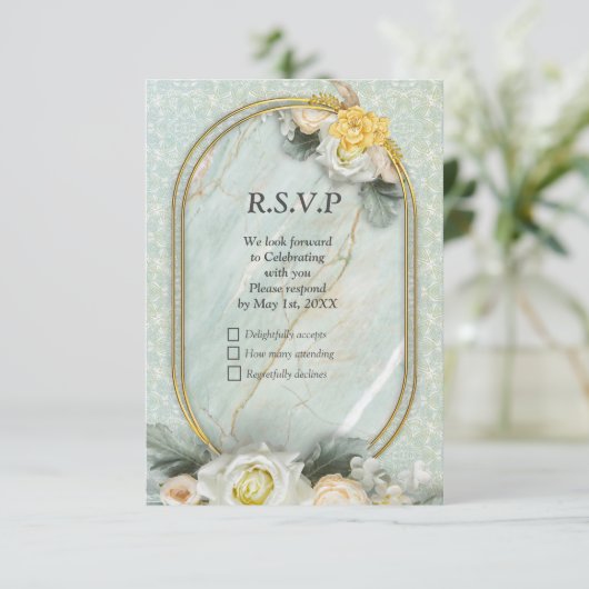 Cartons Réponse Mandalas vert clair, jaune et blanc (Debout devant)