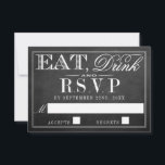 Cartons Réponse Manger, boire et être marié Chalkboard Mariage<br><div class="desc">Mangez,  Buvez & Soyez Marié Chalkboard Mariage Cartes RSVP.</div>