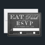 Cartons Réponse Manger, boire et être marié Chalkboard Mariage<br><div class="desc">Mangez,  Buvez & Soyez Marié Chalkboard Mariage Cartes RSVP.</div>