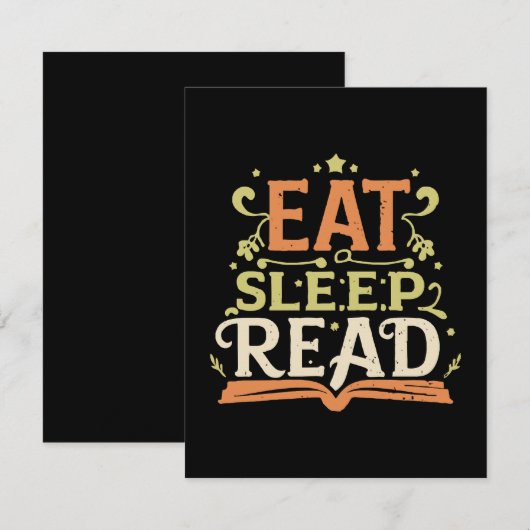 Cartons Réponse Manger Dormir Lire, Lecture Drôle (Devant / Derrière)