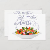 Cartons Réponse Mangez plus de plantes frais motivation salade let (Devant / Derrière)