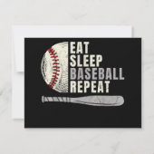 Cartons Réponse Mangez Sleep Baseball Répéter Funny Baseball Playe (Dos)