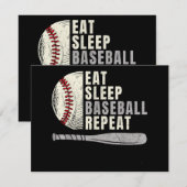 Cartons Réponse Mangez Sleep Baseball Répéter Funny Baseball Playe (Devant / Derrière)