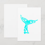 Cartons Réponse Maori Whale Tattoo Tribal Turquoise Idée cadeau (Devant / Derrière)