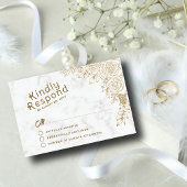 Cartons Réponse Marbre blanc Floral dentelle islamique Mariage mus