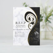 Cartons Réponse Marbre blanc moderne noir Abstrait (Debout devant)