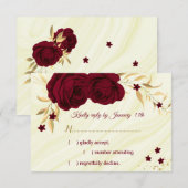 Cartons Réponse marbre bordeaux doré (Devant / Derrière)