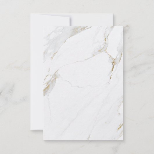 Cartons Réponse Marbre d'or Faux luxe moderne mariage QR code (Dos)