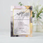 Cartons Réponse Marbré Dusty Rose Black Gold Abstrait (Debout devant)